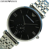 Buy Shop Emporio Armani Retro Black Dial Silver Steel Strap Watch For Men - AR1676 USA Online
