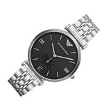 Buy Shop Emporio Armani Retro Black Dial Silver Steel Strap Watch For Men - AR1676 USA Online
