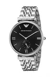 Buy Shop Emporio Armani Retro Black Dial Silver Steel Strap Watch For Men - AR1676 USA Online