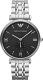 Buy Shop Emporio Armani Retro Black Dial Silver Steel Strap Watch For Men - AR1676 USA Online