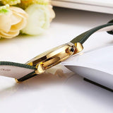 Buy Shop Emporio Armani Retro Champagne Beige Dial Green Leather Strap Watch For Women - AR1726 USA Online