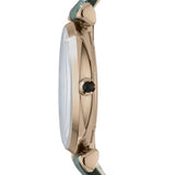 Buy Shop Emporio Armani Retro Champagne Beige Dial Green Leather Strap Watch For Women - AR1726 USA Online