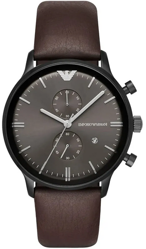Buy Shop Emporio Armani Retro Chronograph Brown Dial Brown Leather Strap Watch for Men - AR1932 USA Online