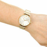 Buy Shop Emporio Armani Retro Gold Dial Gold Mesh Bracelet Watch For Women - AR1957 USA Online