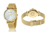 Buy Shop Emporio Armani Retro Gold Dial Gold Mesh Bracelet Watch For Women - AR1957 USA Online