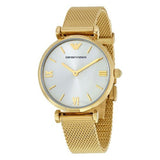 Buy Shop Emporio Armani Retro Gold Dial Gold Mesh Bracelet Watch For Women - AR1957 USA Online
