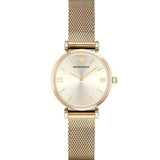 Buy Shop Emporio Armani Retro Gold Dial Gold Mesh Bracelet Watch For Women - AR1957 USA Online