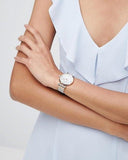 Buy Shop Emporio Armani Retro Mother of Pearl Dial Silver Mesh Bracelet Watch For Women - AR2067 USA Online