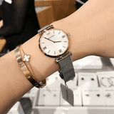 Buy Shop Emporio Armani Retro Mother of Pearl Dial Silver Mesh Bracelet Watch For Women - AR2067 USA Online