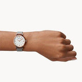 Buy Shop Emporio Armani Retro Mother of Pearl Dial Silver Mesh Bracelet Watch For Women - AR2067 USA Online