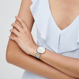 Buy Shop Emporio Armani Retro Mother of Pearl Dial Silver Mesh Bracelet Watch For Women - AR2067 USA Online