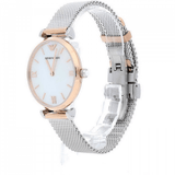 Buy Shop Emporio Armani Retro Mother of Pearl Dial Silver Mesh Bracelet Watch For Women - AR2067 USA Online