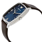 Buy Shop Emporio Armani Retro Quartz Blue Dial Black Leather Strap Watch For Men - AR2491 USA Online