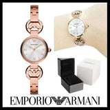 Buy Shop Emporio Armani Retro Quartz Silver Dial Rose Gold Steel Strap Watch For Women - AR1776 USA Online