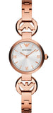 Buy Shop Emporio Armani Retro Quartz Silver Dial Rose Gold Steel Strap Watch For Women - AR1776 USA Online