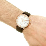 Buy Shop Emporio Armani Retro Quartz White Dial Brown Leather Strap Watch For Men - AR1936 USA Online