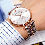 Buy Shop Emporio Armani Retro Silver Dial Two Tone Steel Strap Watch For Men - AR1677 USA Online