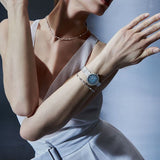 Buy Shop Emporio Armani Rosa Diamonds Mother of Pearl Blue Dial Silver Mesh Bracelet Watch For Women - AR11380 USA Online