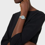 Buy Shop Emporio Armani Rosa Diamonds Mother of Pearl Blue Dial Silver Mesh Bracelet Watch For Women - AR11380 USA Online