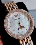 Buy Shop Emporio Armani Rosa Mother of Pearl Dial Rose Gold Steel Strap Watch For Women - AR11462 USA Online