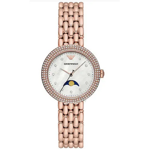 Buy Shop Emporio Armani Rosa Mother of Pearl Dial Rose Gold Steel Strap Watch For Women - AR11462 USA Online