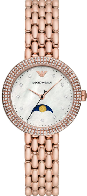 Buy Shop Emporio Armani Rosa Mother of Pearl Dial Rose Gold Steel Strap Watch For Women - AR11462 USA Online