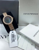 Buy Shop Emporio Armani Rosa Quartz Mother of Pearl Black Dial Rose Gold Steel Strap Watch For Women - AR11372 USA Online