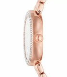 Buy Shop Emporio Armani Rosa Quartz Mother of Pearl Black Dial Rose Gold Steel Strap Watch For Women - AR11372 USA Online