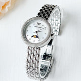 Buy Shop Emporio Armani Rosa Quartz Mother of Pearl Dial Silver Steel Strap Watch For Women - AR11461 USA Online