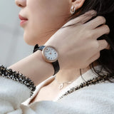 Buy Shop Emporio Armani Rosa Quartz Mother Of Pearl White Dial Black Leather Strap Watch For Women - AR11356 USA Online