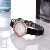 Buy Shop Emporio Armani Rosa Quartz Mother Of Pearl White Dial Black Leather Strap Watch For Women - AR11356 USA Online