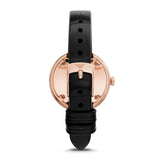 Buy Shop Emporio Armani Rosa Quartz Mother Of Pearl White Dial Black Leather Strap Watch For Women - AR11356 USA Online