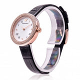 Buy Shop Emporio Armani Rosa Quartz Mother Of Pearl White Dial Black Leather Strap Watch For Women - AR11356 USA Online