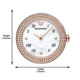 Buy Shop Emporio Armani Rosa Quartz Mother Of Pearl White Dial Black Leather Strap Watch For Women - AR11356 USA Online
