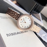 Buy Shop Emporio Armani Rosa Quartz Mother of Pearl White Dial Rose Gold Steel Strap Watch For Women - AR11355 USA Online