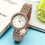 Buy Shop Emporio Armani Rosa Quartz Mother of Pearl White Dial Rose Gold Steel Strap Watch For Women - AR11355 USA Online