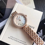 Buy Shop Emporio Armani Rosa Quartz Mother of Pearl White Dial Rose Gold Steel Strap Watch For Women - AR11355 USA Online