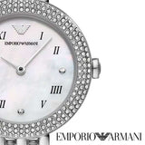 Buy Shop Emporio Armani Rosa Quartz White Dial Silver Steel Strap Watch For Women - AR11354 USA Online