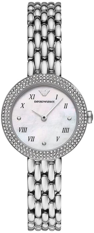 Buy Shop Emporio Armani Rosa Quartz White Dial Silver Steel Strap Watch For Women - AR11354 USA Online