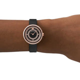 Buy Shop Emporio Armani Rosa Two Hand Black Dial Black Leather Strap Watch For Women - AR11493 USA Online
