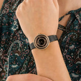 Buy Shop Emporio Armani Rosa Two Hand Black Dial Black Leather Strap Watch For Women - AR11493 USA Online