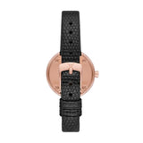Buy Shop Emporio Armani Rosa Two Hand Black Dial Black Leather Strap Watch For Women - AR11493 USA Online