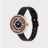 Buy Shop Emporio Armani Rosa Two Hand Black Dial Black Leather Strap Watch For Women - AR11493 USA Online