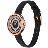 Buy Shop Emporio Armani Rosa Two Hand Black Dial Black Leather Strap Watch For Women - AR11493 USA Online