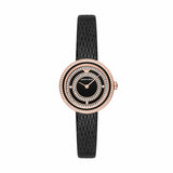 Buy Shop Emporio Armani Rosa Two Hand Black Dial Black Leather Strap Watch For Women - AR11493 USA Online