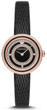 Buy Shop Emporio Armani Rosa Two Hand Black Dial Black Leather Strap Watch For Women - AR11493 USA Online