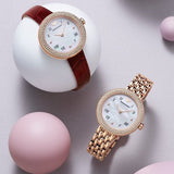 Buy Shop Emporio Armani Rosa Two Hand White Dial Red Leather Strap Watch For Women - AR11357 USA Online