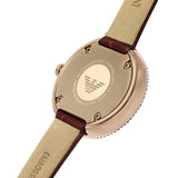 Buy Shop Emporio Armani Rosa Two Hand White Dial Red Leather Strap Watch For Women - AR11357 USA Online