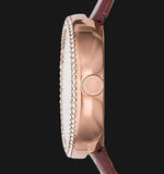 Buy Shop Emporio Armani Rosa Two Hand White Dial Red Leather Strap Watch For Women - AR11357 USA Online