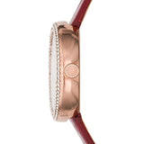 Buy Shop Emporio Armani Rosa Two Hand White Dial Red Leather Strap Watch For Women - AR11357 USA Online